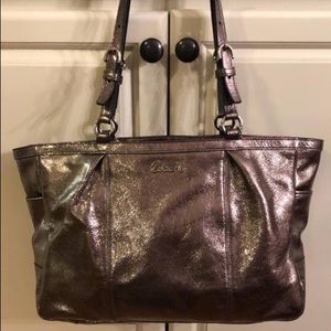 Coach metallic silver purse